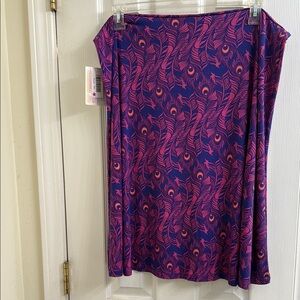 LuLaRoe Purple and Pink A-Line Midi Skirt Cocktail